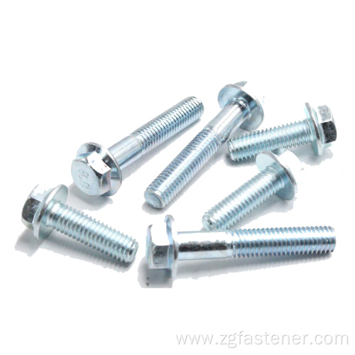 Hexagon flange bolts with blue zinc DIN6921